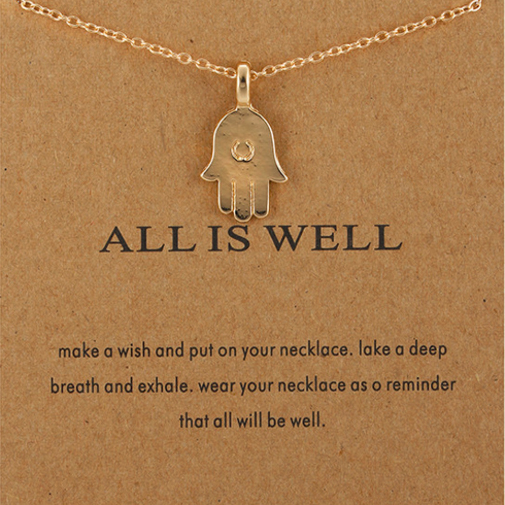 Gold Colored Hamsa Necklace